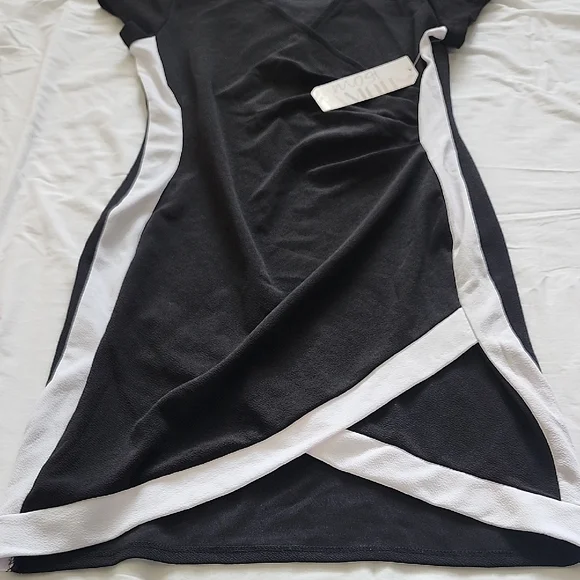 Almost Famous Black and White Mini Dress - Picture 3 of 5